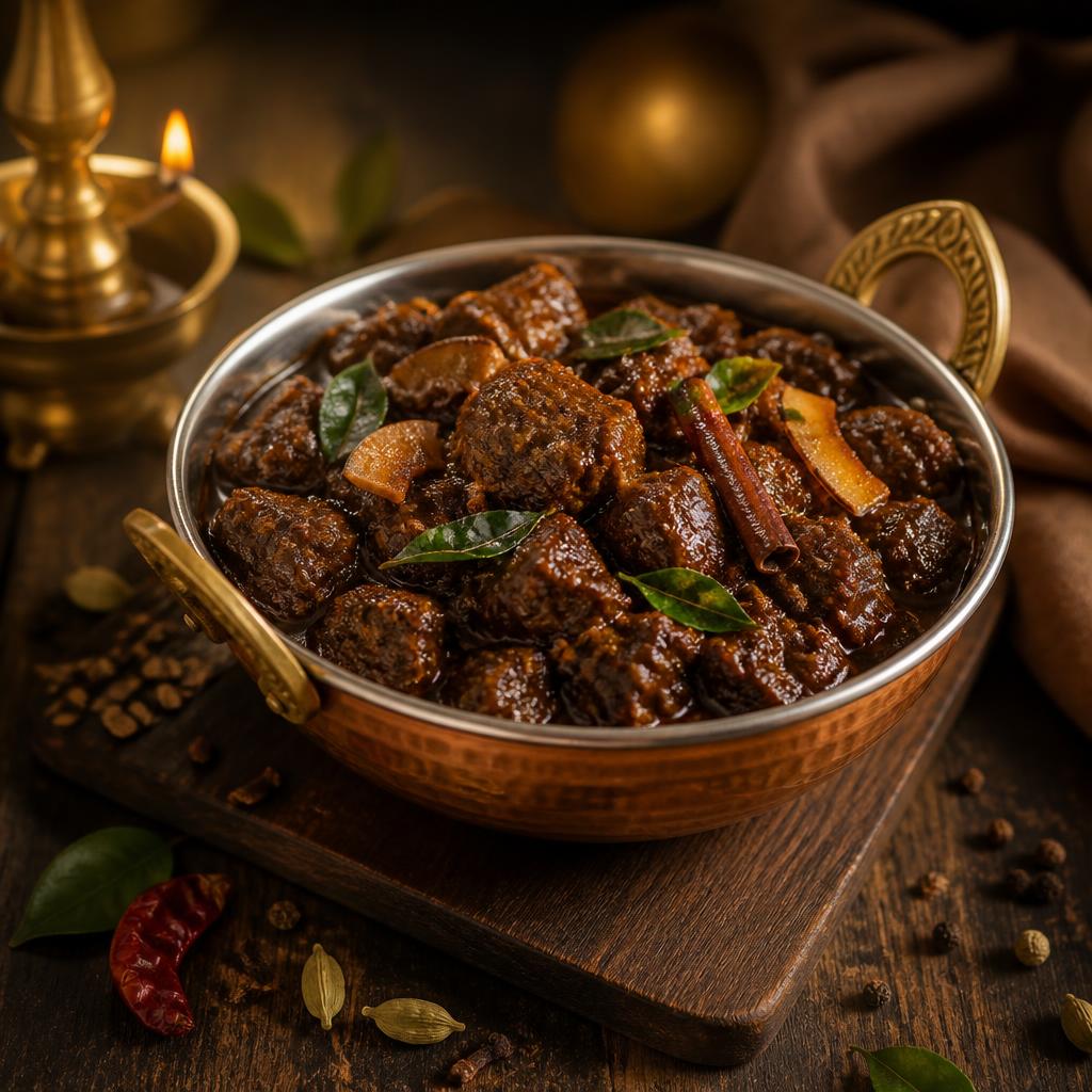 Nadan Beef Curry — slow-cooked Kerala beef with curry leaves and coconut